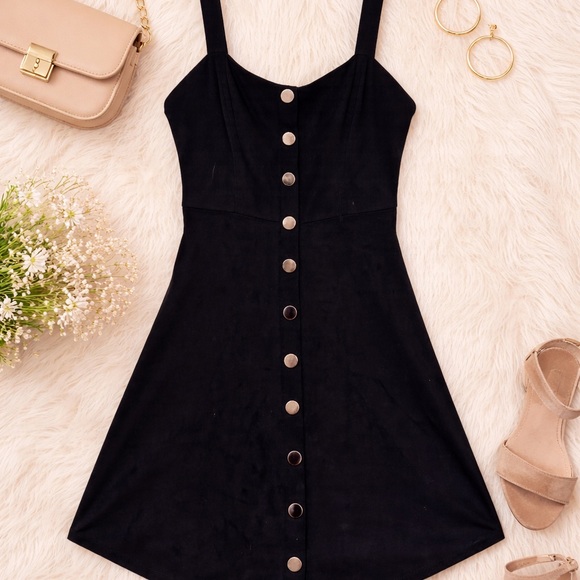 Forever 21 Dresses & Skirts - Forever 21 Black Mini Dress with Button Detail